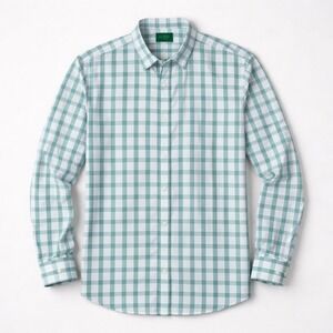 UNTUCKit Keaton WF Men's Regular Green Check Wrinkle Free Cotton Shirt XX Large